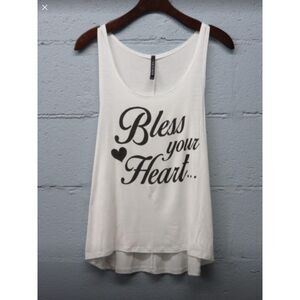 Triumph Oversized Tank Top Size Small Bless Your Heart Graphic Tee Medium NWT